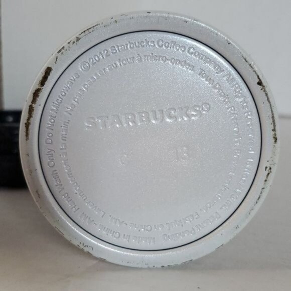 Starbucks White Pearlescent Stainless Steel Travel Mug Cup 16 oz Grande HOT COLD - Picture 9 of 16